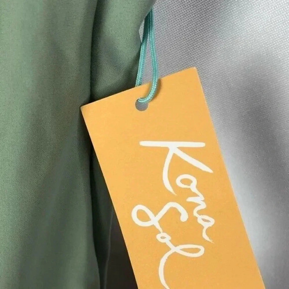 Kona Sol Sage Green V-Neck One Piece Swimsuit M - Picture 5 of 5